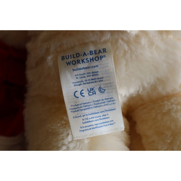 Build A Bear Workshop 15" Teddy Bear Plush Off-White Brown Red Santa Dress - Picture 10 of 14